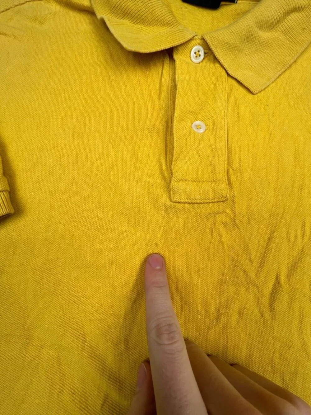 Polo Ralph Lauren Polo Shirt Short Sleeve Cotton Medium Yellow Solid Custom Fit